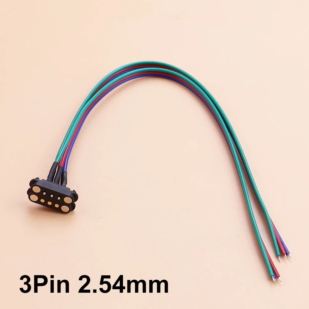 1Set 2.5/2.54 MM Pitch Spring Loaded Male Female 2P 3 4 5 6 7 8  Pole Through Holes PCB BTB Connector 2A DC Magnetic Pogo Pin