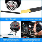 Φ4mm-Φ52mm Heat Shrink Tubing-4:1 Ratio Dual Wall Adhesive Lined Shrinkable Wire Wrap Tube Waterproof Industrial Black