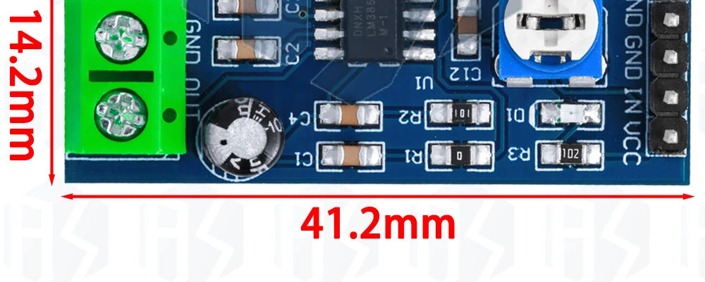 BS 1PCS LM386 Audio Amplifier Module - 200 - fold Amplification, 5V - 12V Input, 10K Resistance Included