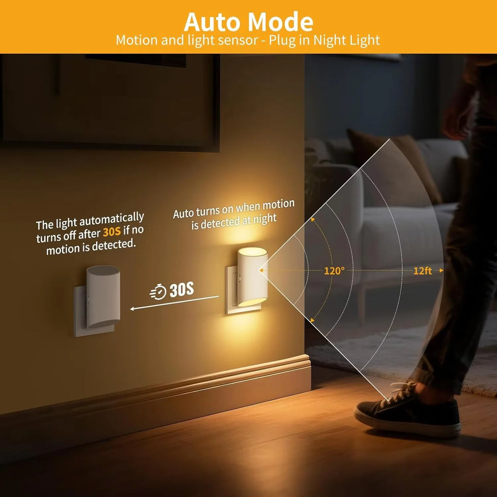 Night Light Motion Sensor With LED Light EU/US Plug Lamps Children'S Night Light Wireless Night Lamp For Bedside Table Bedroom