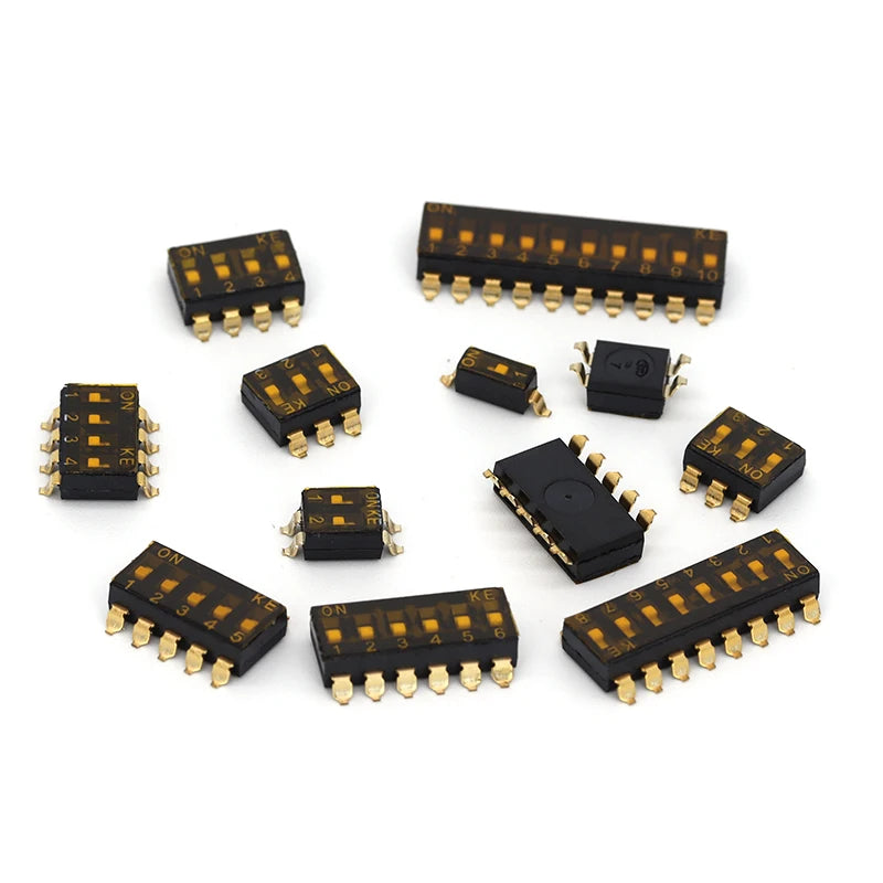 5pcs Slide Type Switch Module 1 2 3 4 5 7 8 10PIN /1.27/2.54mm Position Way SMD/DIP Pitch Toggle Switch Snap Switch Dial Switch