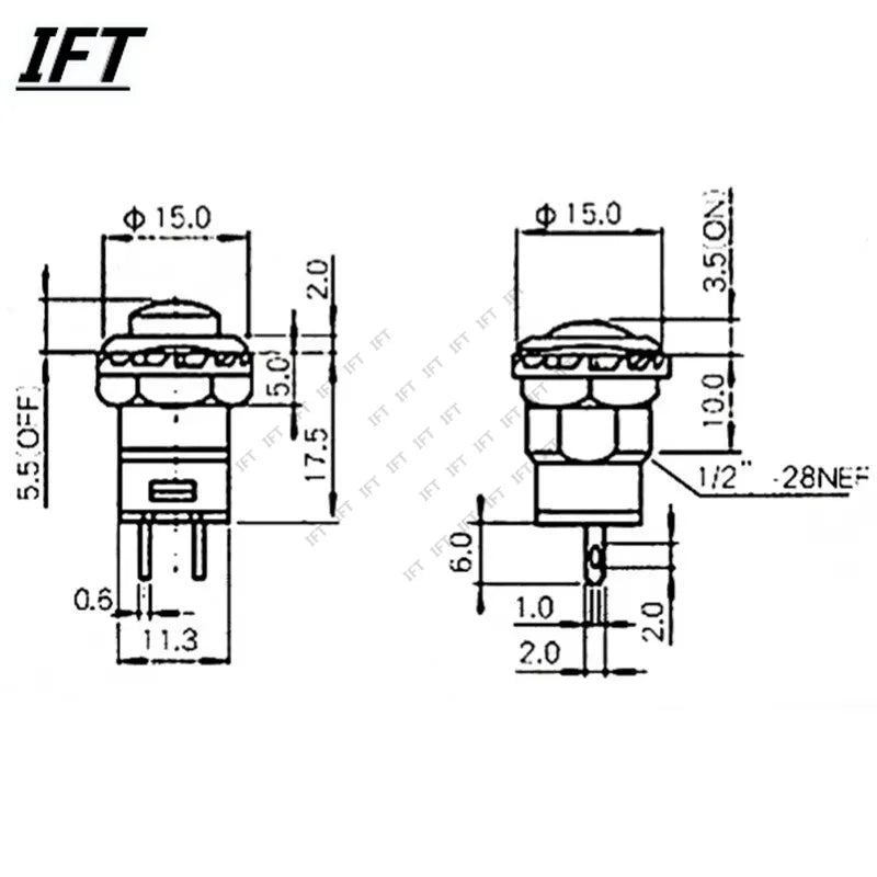 6pcs 12mm self-locking Momentary push button switches 3A /125VAC 1.5A/250VAC Minitype Push Button Switch DS-227 427 DS-228 428