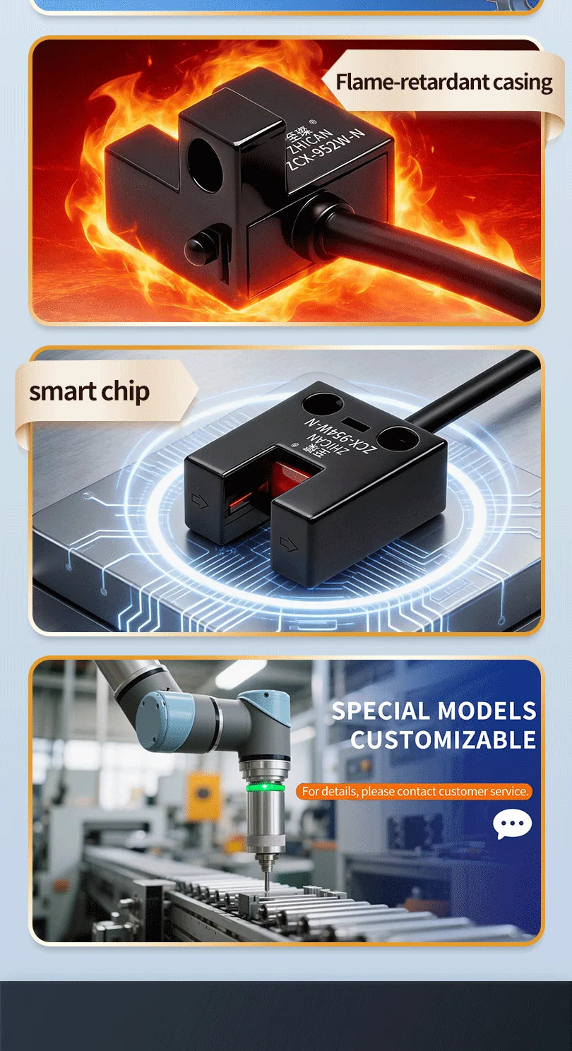 ZHICAN ZCX-950-P 951 952 953 954W-N U Shaped Photoelectric Sensor Fork Slot Detection Switch Limit Switch