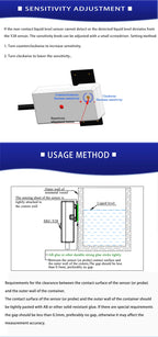 XKC-Y28 Capacitive Liquid & Water Level Sensor for 11mm+ Diameter Tubes Pipelines and 0-20mm Thickness Flat Tanks Containers