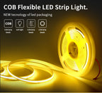 Linear regulável 24v 12v cob luzes de tira led 8mm 320leds/m fita flexível led para decoração do quarto 3000k 4000k 6000k 1m 5m
