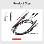 GEYA 2 Pcs 100 MHz Oscilloscope Probe 1X/10X Adjustable Attenuation Switch BNC Clip Test Lead Input Voltage10:1 Scope Probe Kit