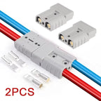 2Pcs Double Pole With Copper Contact Power Connectors 50 AMP 600V Charging Plug For Plug Cable Terminal Battery Power