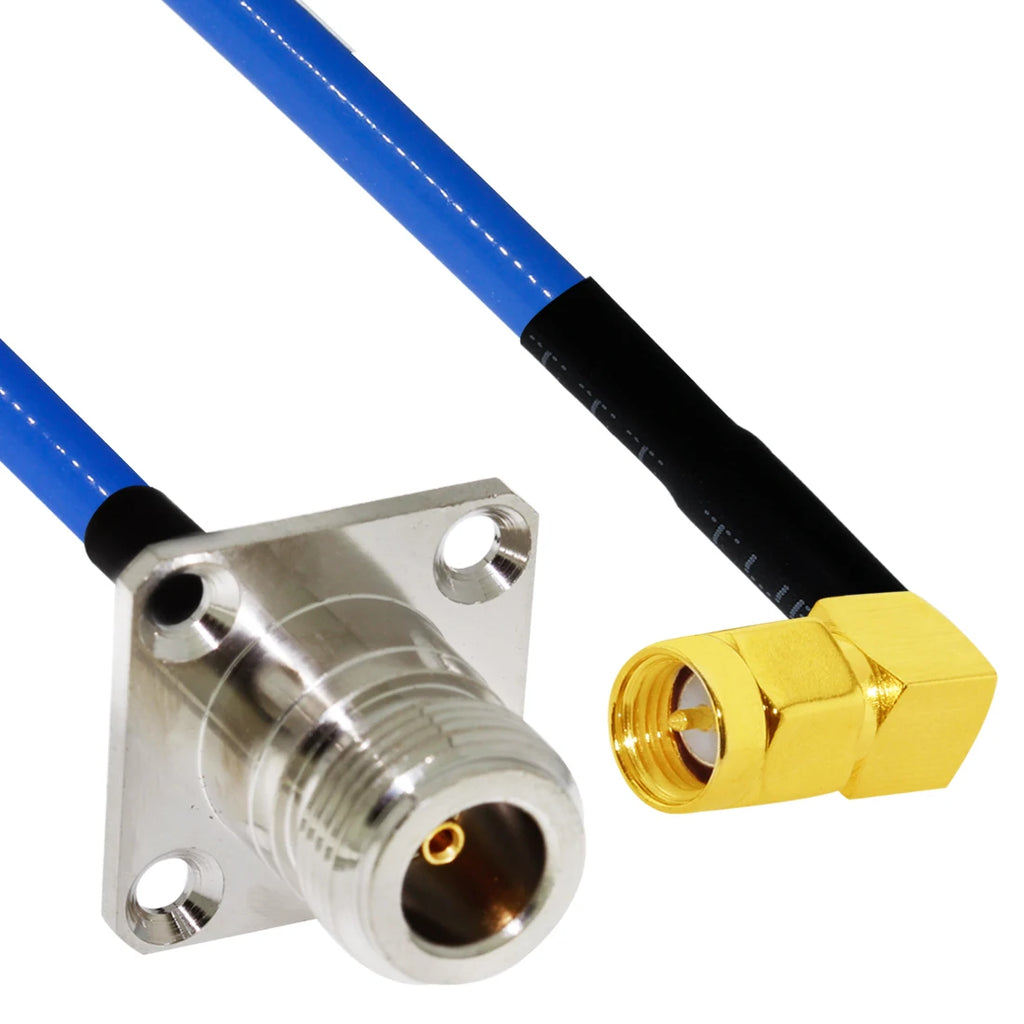 1PC SMA Male Female RP Angle to N Type Plug Jack Panel Mount Pigtail Cable RG402.141" Blue Jacket 20cm/50cm/100cm