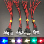 1000pcs Lot 20cm Prewired 3mm 5mm LED Light Lamp Bulb Emitting Diodes For DIY Home Decoration DC12V Red Blue Green Warm White