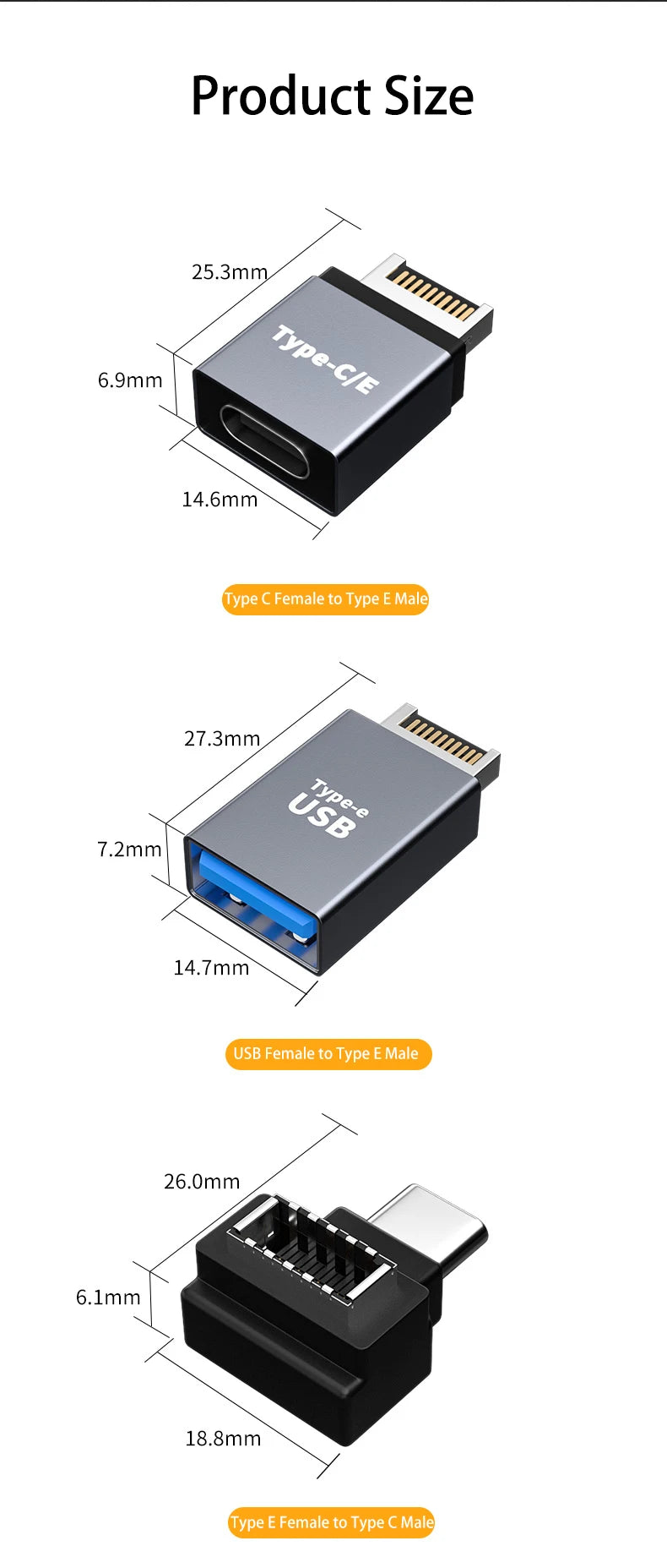 USB 3.1 Front Panel Header Type E to USB C Type C Expansion Cable Adapter Connector for Desktop Computer Motherboard Plug