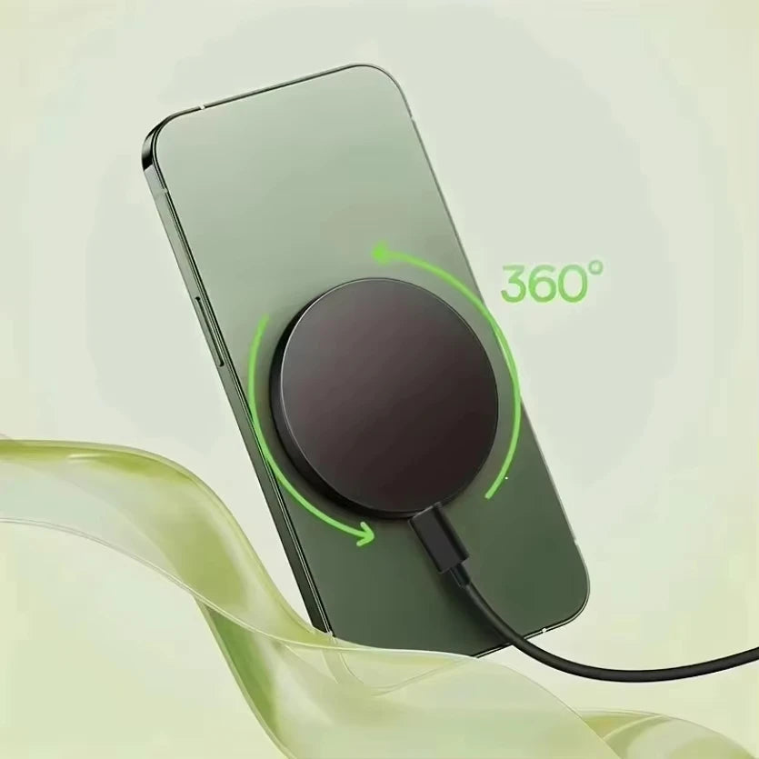15W Ultra Thin Wireless Charger, Fast Qi Charging Pad with Compact 6cm Size, Lightweight Portable Design for Desk Bedroom Trave
