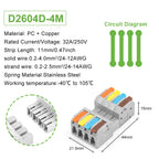 5Pcs Male Female Universal Compact Electrical Wiring Connectors Push-in Conductor Terminal Block Docking Mini Quick Wire Connect