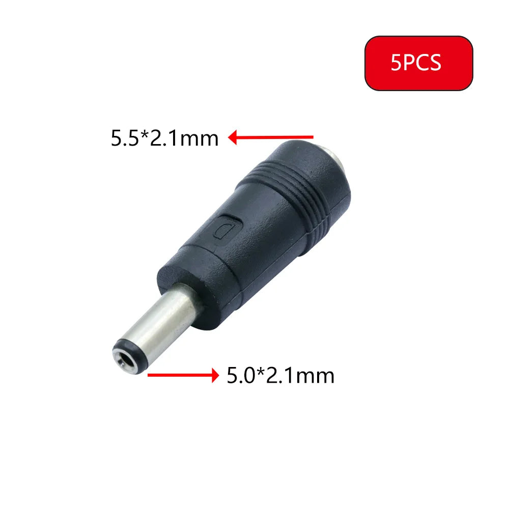 5PCS DC 7909 Power Plug Portable Laptop Travel Charger Adapter DC 5.5x2.1mm Female Jack to 7.9*0.9mm DC Power Plug Converter