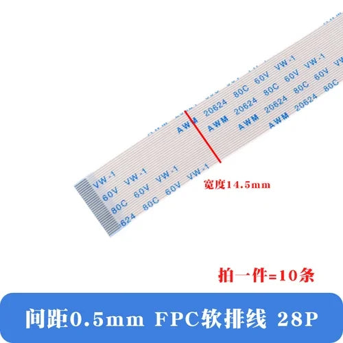 10pcs/lot FFC/FPC Flexible Cable 0.5mm Same Direction and Reverse 4/6/8/10/12/14/20/30/40P LCD Cable