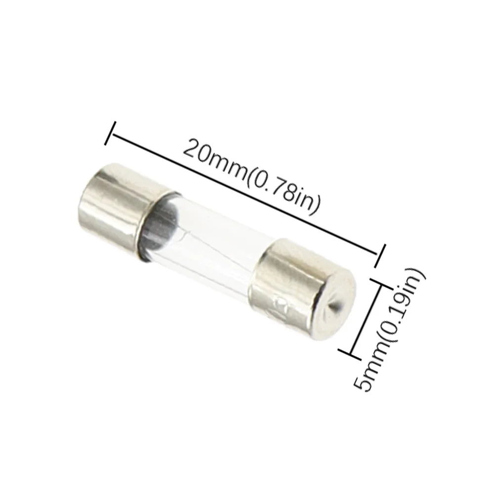 Promotion! 100Pcs Set 5x20mm Quick Blow Glass Tube Fuse Assorted Kits,Fast-blow Glass Fuses