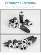 M12 Waterproof IP67 Aviation Plug Socket 4 5 8 Pin Hole Needle Male Curved Straight Screw Solderless Power Connector PG7 Charger
