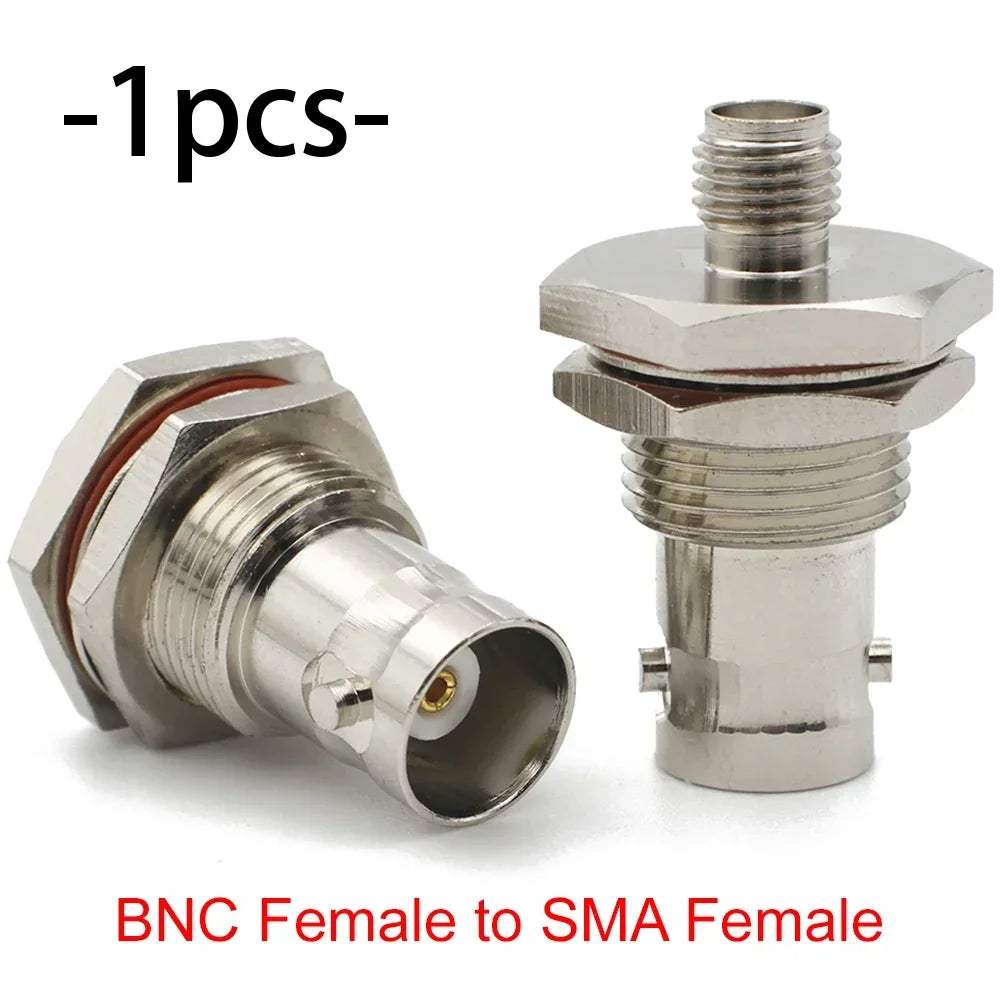 BNC to SMA / RP-SMA RF Adapter Connector Male Female Straight 4-Hole Flange Coaxial Converter for FPV WiFi Radio Antenna Systems