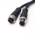 M12 Female 6Pin Connector C Code To Male Cable Crodset 0.5M AWG24