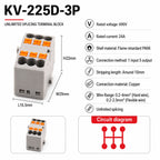 DIN Rail Terminal Block 1/5/10PCS 2.5mm2 Push In Quick Connect Electrical Wire Connector Modular Power Distribution Block