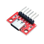 5pcs USB TYPE-C conversion board 2.54MM DIP CC1 CC2 5.1K pull-down resistor connection