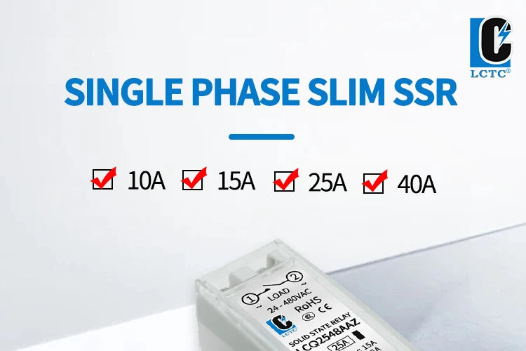 LCTC Solid State Relay DIN Installation DC-AC AC-AC DC-DC Single-Phase Relay With Radiator 10a15a25a40a SSR