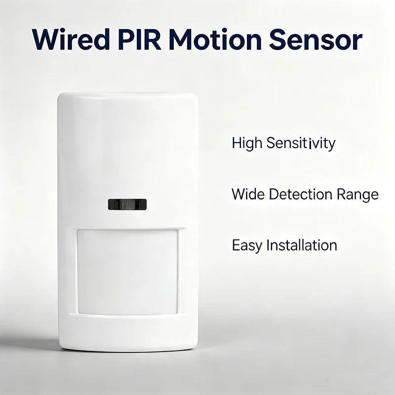 Indoor DC12V-24V Wired PIR Alarm Motion Sensor Detector CE Certified Pet Friendly for Home Alarm System with NO NC Alarm Output