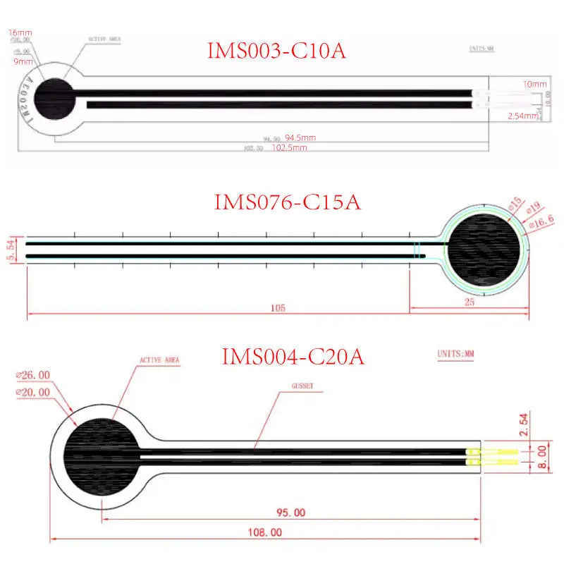Resistive Film Pressure Sensor, Force-Sensitive Resistor, Footbed Shoe Pad, Robot Tactile Flexibility, Flexible Film FSR