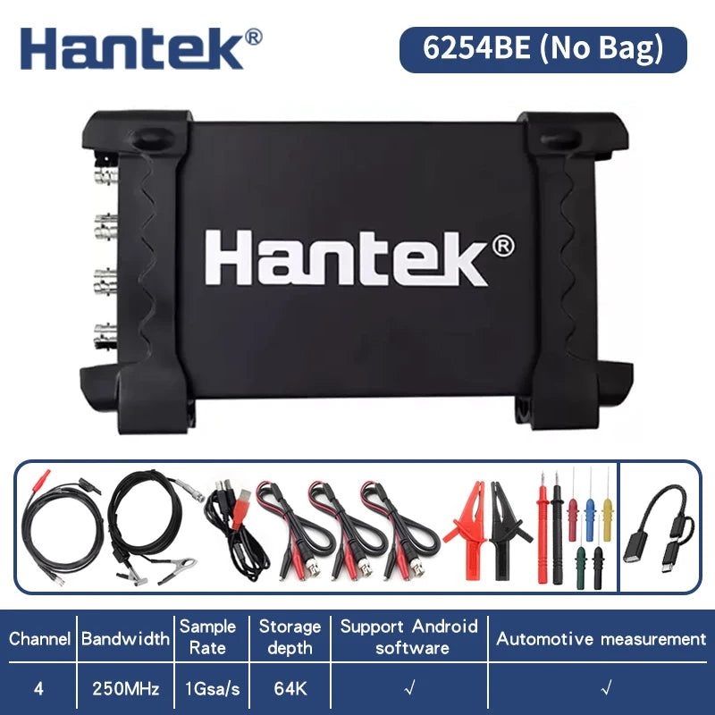 【Hantek Official Genuine】4-channel automotive specific virtual oscilloscope 6074BE/6254BE OTG connected to mobile phone for use
