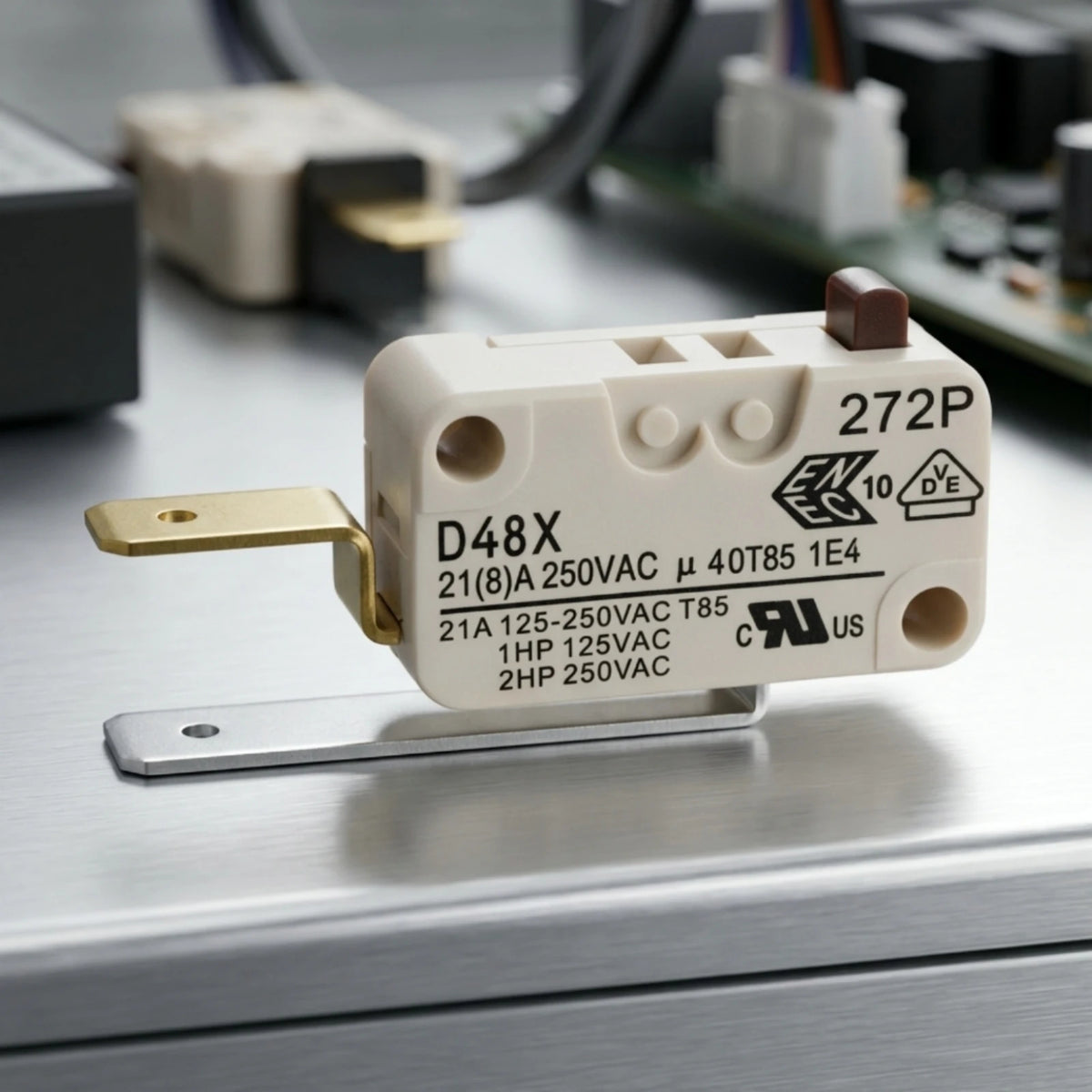 Microswitch with Actuator Compact Rectangular Microswitch Limit Switch Snap Action Mechanical for Technicians, Control Panels