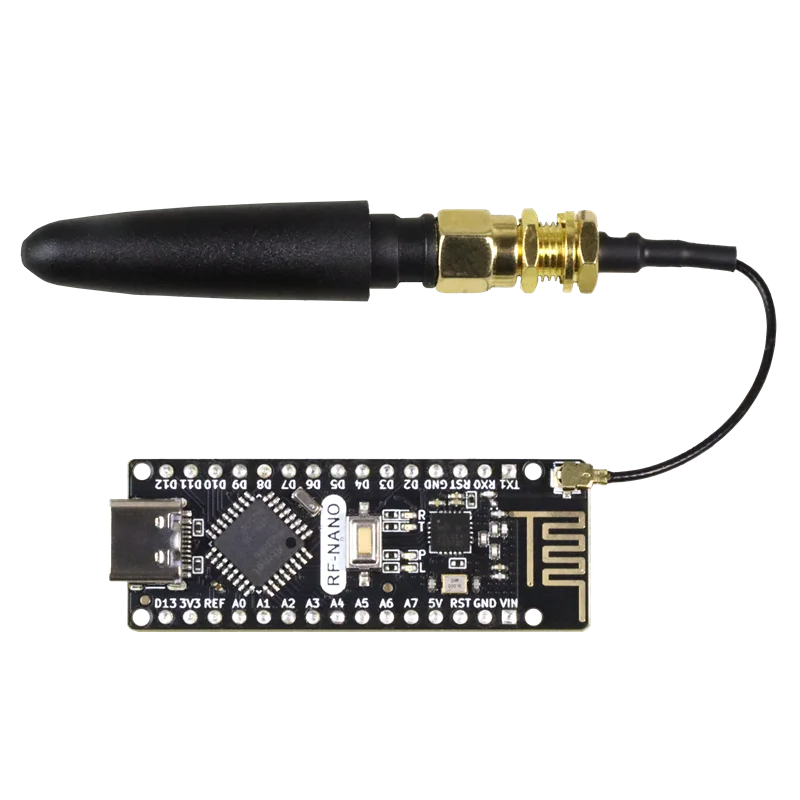 RF-Nano Board and Antenna Kit NRF24L01 Module Inside Arduino Compatible USB-C Support Arduino IDE ATmega328PB-AU Microcontroller