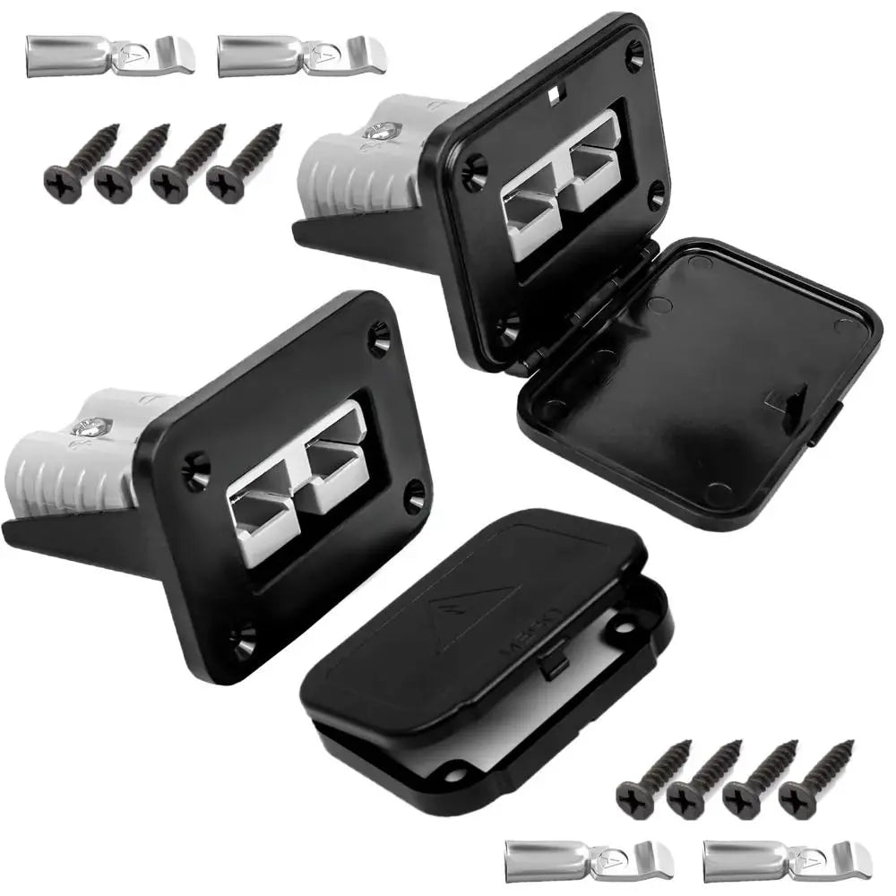 50A Battery Connector Quick Disconnect Fireproof Plug Mount Panel Waterproof Flush Mount Bracket for Anderson SB50 Series