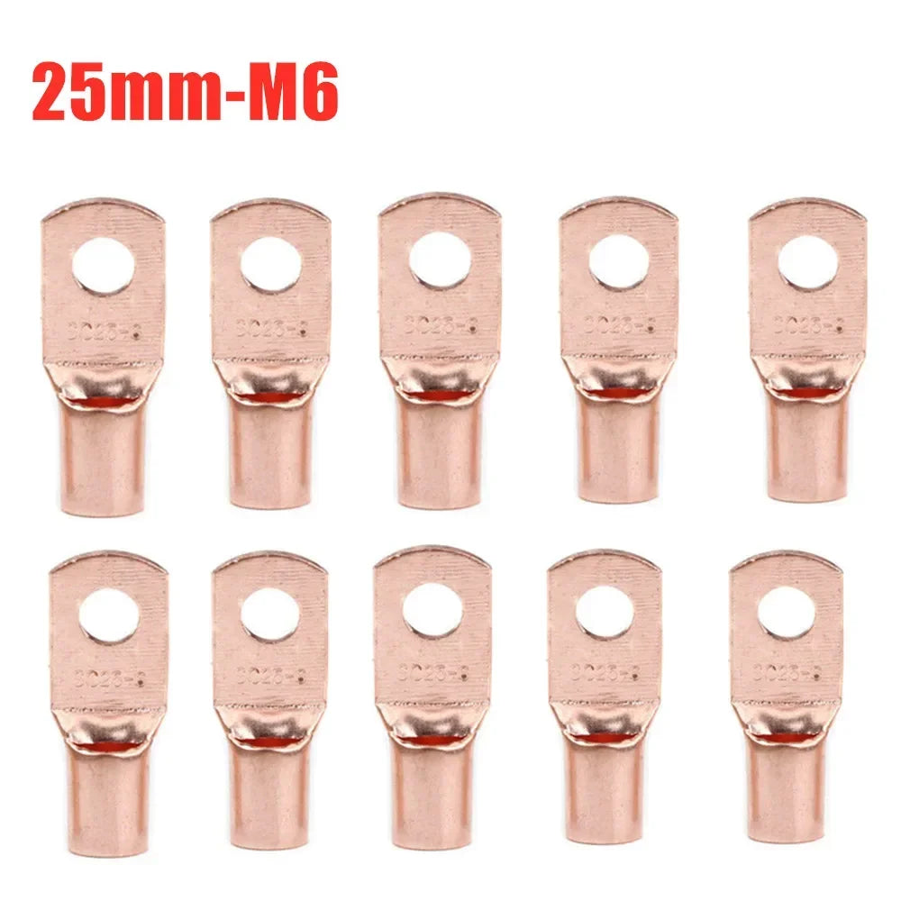 10/25/50/100pcs Copper Lug Ring Wire Connectors Bare Cable Electric Crimp Terminal SC6-6 SC6-8 SC10-6 SC10-8 SC16-6 SC25-6