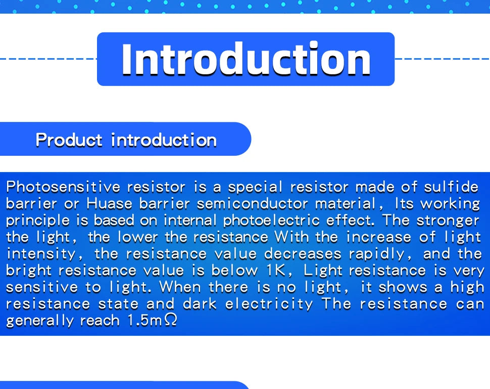 10PCS 5mm LDR Photo Light Sensitive Resistor Photoelectric Switch Sensor 5506 5516 5528 5537 5539 5549 12528  For Arduino