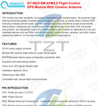 GREATZT 1PCS GY-NEO6MV2 new NEO-6M GPS Module NEO6MV2 with Flight Control EEPROM MWC APM2.5 large antenna for arduino