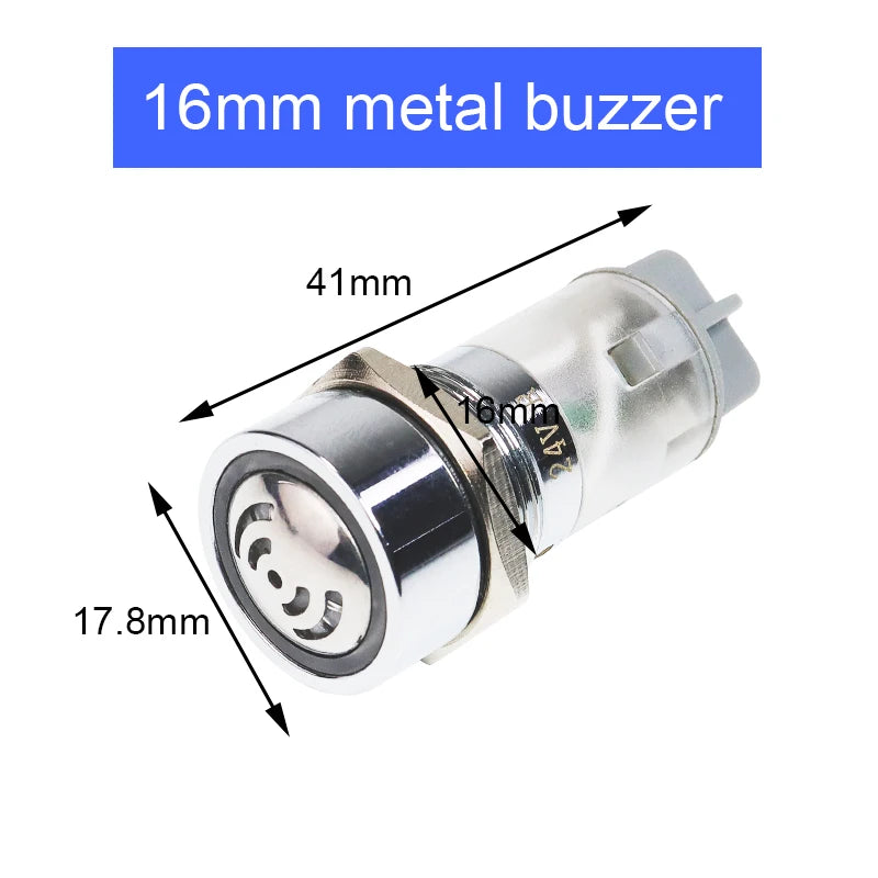 16/19/22mm LED Flash Buzzer 12V 24V 220V Intermittent Sound Alarm Indicator Light Signal Lamp Flash metal Buzzer Waterproof IP65