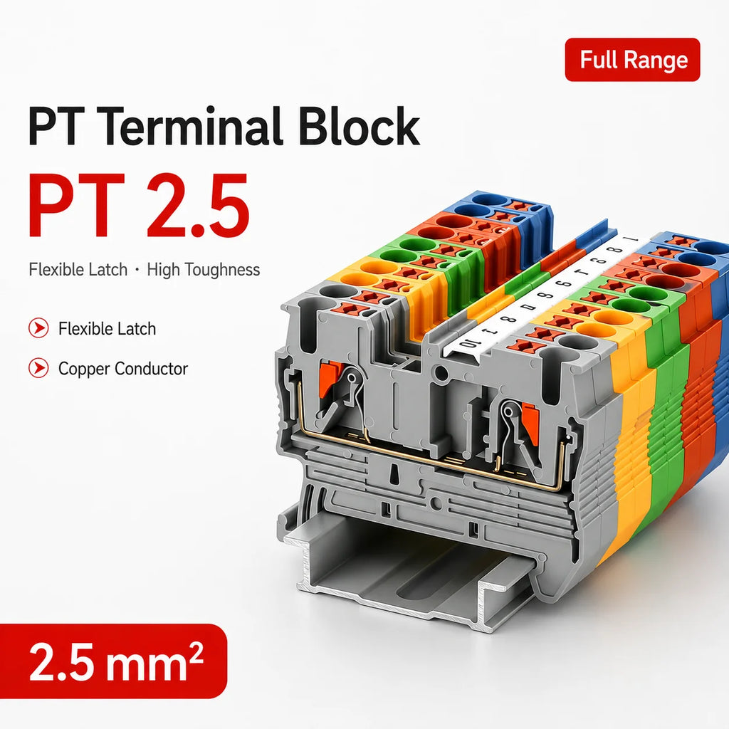 1-50Pcs PT2.5 Feed Through Terminal Block Push In Spring Connector 800V 32A 0.2-2.5mm2 DIN Rail NS35 Screwless Electrical Wiring