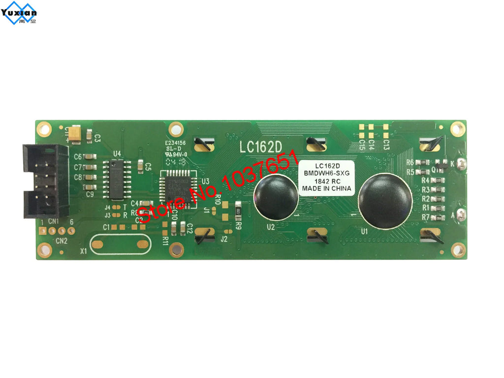RS232 1602 16x2 LCD Display  Module  LC162D 3 size Blue Green Screen with switch AT89S5224AU Industrial Lcd Factory