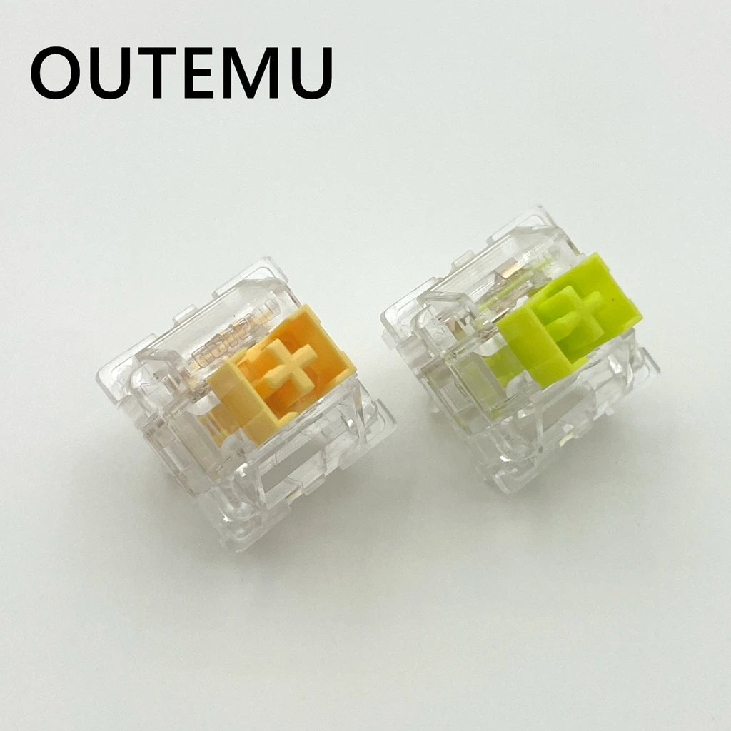 Outemu Silent Switch Crystal Clear PeachV3 LemonV3 Mechanical Keyboard 5Pin Linear Tactile Mute Switchs Transparency Shell Lubed