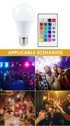 1-10PCS Smart RGBW LED Bulb Spotlight E27 E14 B22 GU10 6W 10W with Infrared Remote Control Suitable for Colorful Home Lighting