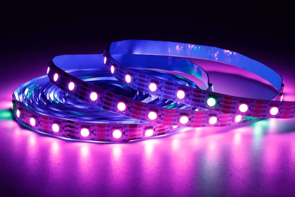 WS2811 WS2812B WS2813 WS2815 5050RGB LED Strip Lights Individually Addressable 30/60/144Pixels/Leds/m Black /White PCB DC5V/12V