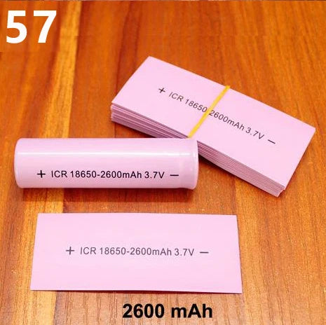 100pcs/lot 18650 Lithium Battery Heat Shrinkable Film PVC Heat Shrinkable Skin Battery Packaging Skin Insulation Sleeve