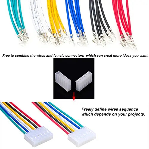 Keszoox Molex KK 3.96mm Connector Kit 2-10Pin Housing with 20AWG Cables for MX3.96 Series (MX3.96-CH)
