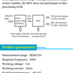 Javino GY‑33 Sensor Module TCS34725 Color Recognition Sensor Replace TCS230 TCS3200 Color Detection Module