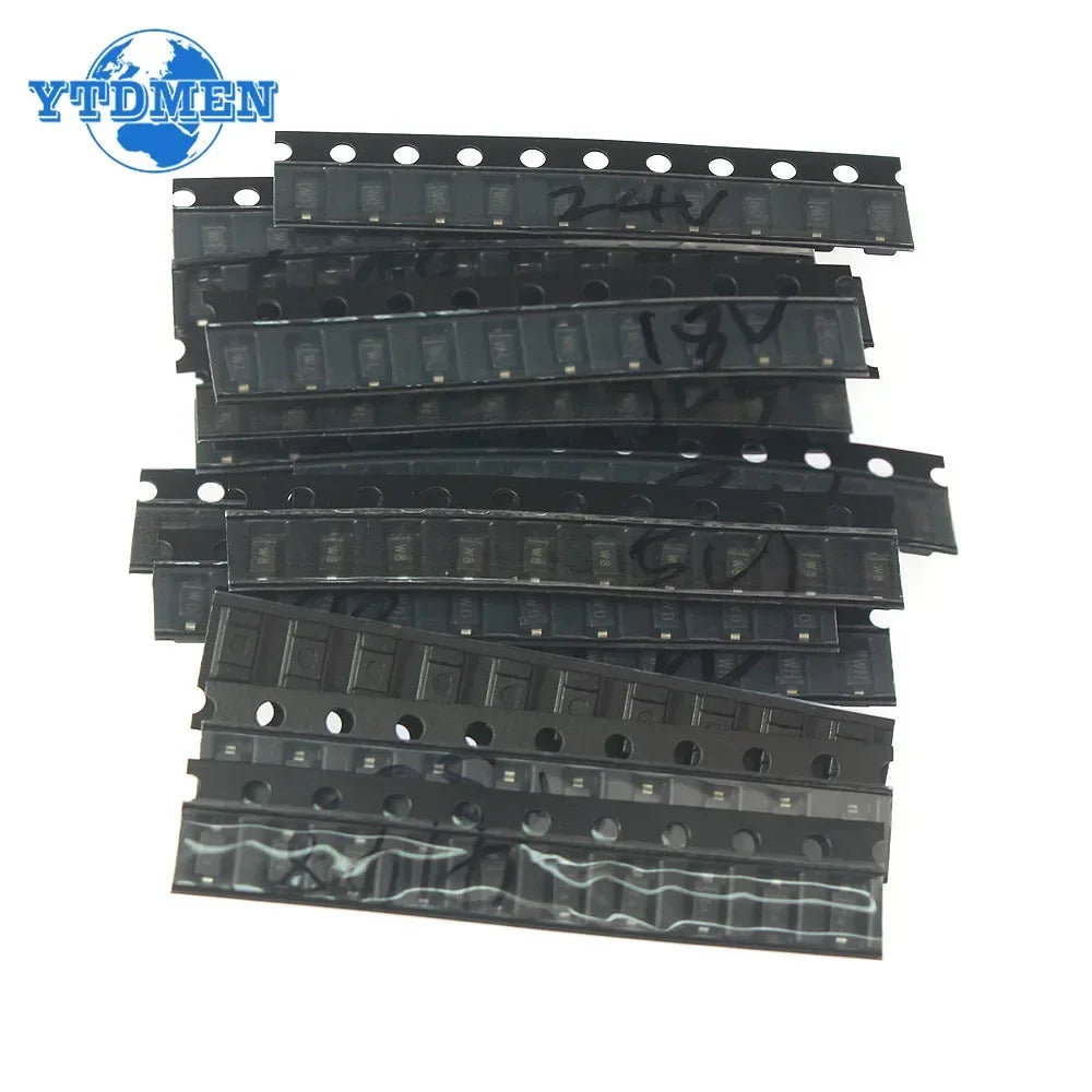 150PCS Zener Diode Kit SOD-123 1206 SOD-323 0805 Zener Diode SMD 15 Values 3.3V 4.7V 5.1V 5.6V 7.5V 8.2V 10V 12V 15V