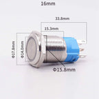 16mm 19mm 22mm Metal Power Supply Switch Push Button PC Pulsador Car Engine Backlit 3v 6v 12v 24v 220v Momentary Start Stop LED