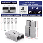 2pcs Quick Connector 40A 50A 120A 175A 350A Car Battery Power Plug 2P 600V High Current Electrical Wire Connectors