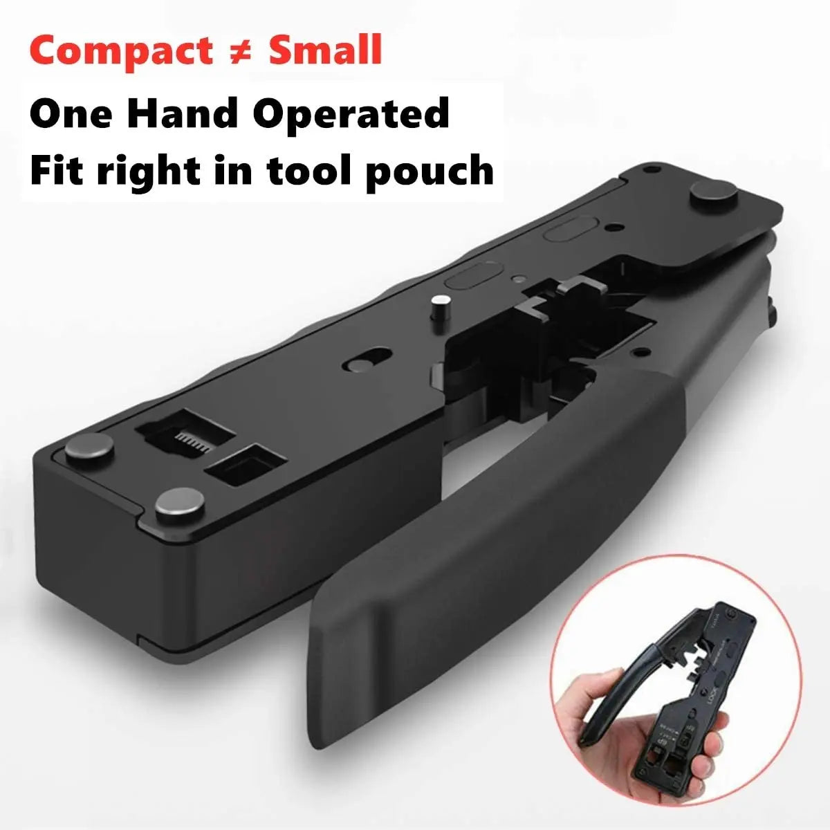 ZoeRax RJ45 Crimp Tool Ethernet Crimping Tool Wire Cutter Crimper for Cat7 Cat6a Cat6 Cat5e Pass Through Connectors