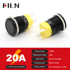 19mm 22mm 20A 12V 24V 110V 220V High Current IP68 Waterproof Flat Ring Round Push Button Switch Metal Stainless Steel 20cm Wire