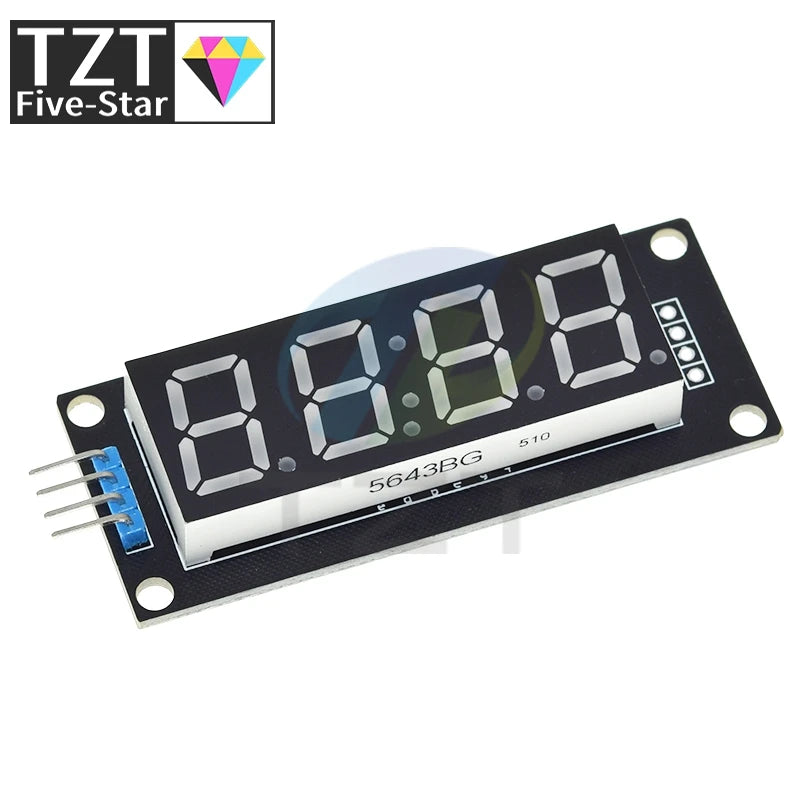 TM1637 LED Display Module for Arduino 4 Digit Tube 7 Segment 0.56 inch Time Clock Indicator Module Red Blue Green Yellow White