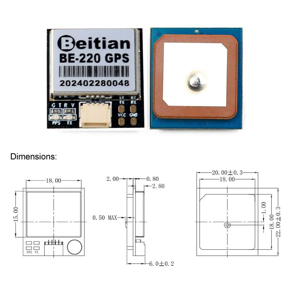 Beitian GPS Module BE-180 BE-220 BE-250 BE-280 BE-450 with Antenna M10 GNSS Ultra-low Power GNSS Receiver for Vehicle Drones